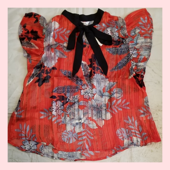 🔹️Floral Lurex Blause🔹️ - Picture 4 of 6